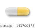 Yellow Capsule Pill, Vector Illustration. 3d Capsule Pill with White Half. Capsule Pill Isolated. Medicine, Pharmacy, Health, Prescription, Treatment, Dosage, Pharmaceutical, Medical Design 143700478