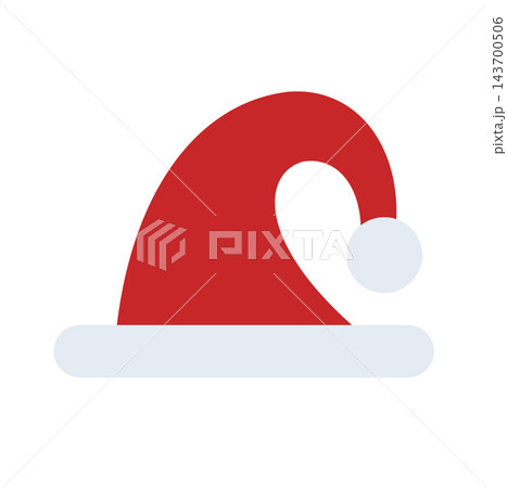 Red Santa Claus Hat Flat Vector Icon 143700506