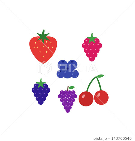 Berries Flat Vector Icon Set Berries Flat Vector Icon Set 143700540