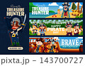 Pirate banners with corsairs and treasures 143700727