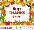 Happy Thanksgiving day card, autumn background 143700729