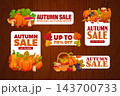 Autumn fall sale tags discount coupon labels set 143700733