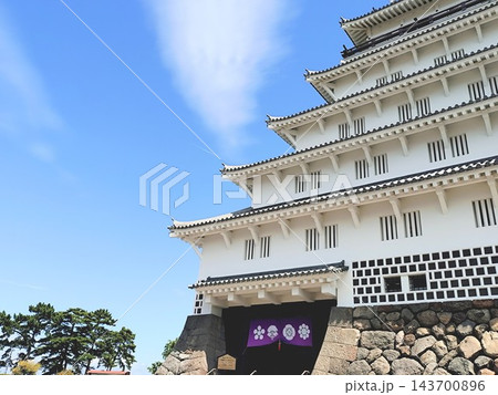 青空と島原城の風景画像 143700896