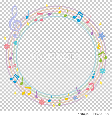 Colorful musical staff frame (circular) Colorful musical staff frame (circular) 143700909