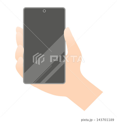 スマホを握っている手のイラスト素材 スマホを握っている手のイラスト素材 143701189