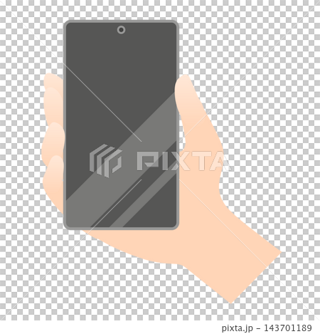 スマホを握っている手のイラスト素材 スマホを握っている手のイラスト素材 143701189