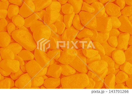Orange bright vibrant small pile abstract stones material texture background pebble structure backdrop pattern rock 143701266