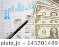 Tax form 1040 U.S. Individual Income Tax Return, business finance concept. 143701489