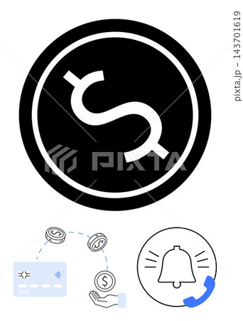 Financial services, online banking, digital...のイラスト素材 [143701619] - PIXTA