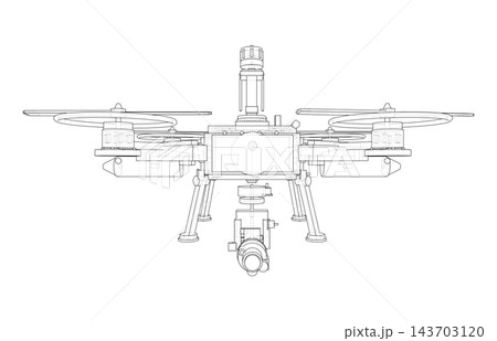 drone wireframe illustration. Vector 143703120