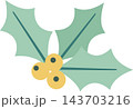 Cute Christmas Holly Leaves with Yellow Berries Cute Christmas Holly Leaves with Yellow Berries 143703216