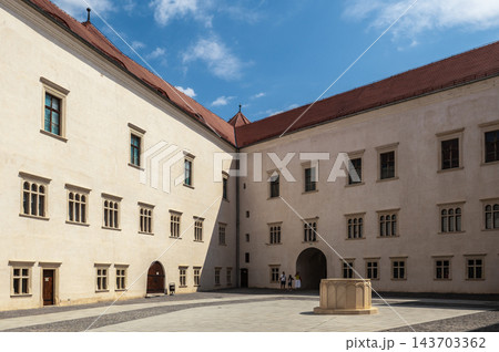 Fagaras Fortress Inner Courtyard Renaissance Loggia Architecture Romania 143703362