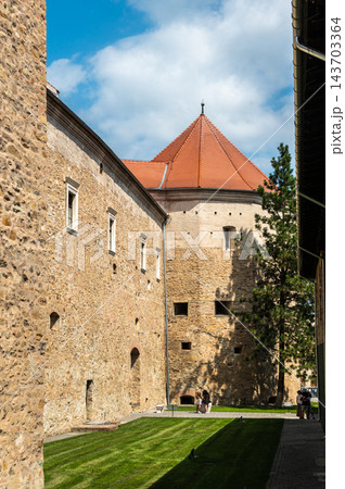 Fagaras Fortress Inner Courtyard Tower Architecture Transylvania Romania Fagaras Fortress Inner Courtyard Tower Architecture Transylvania Romania 143703364