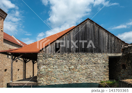 Fagaras Fortress Inner Courtyard Tower Architecture Transylvania Romania Fagaras Fortress Inner Courtyard Tower Architecture Transylvania Romania 143703365