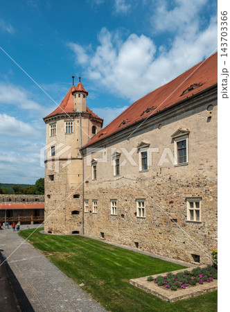 Fagaras Fortress Inner Courtyard Tower Architecture Transylvania Romania Fagaras Fortress Inner Courtyard Tower Architecture Transylvania Romania 143703366