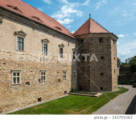 Fagaras Fortress Inner Courtyard Tower Architecture Transylvania Romania Fagaras Fortress Inner Courtyard Tower Architecture Transylvania Romania 143703367