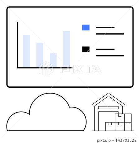 Data analysis, logistics, cloud computing,...のイラスト素材 [143703528] - PIXTA