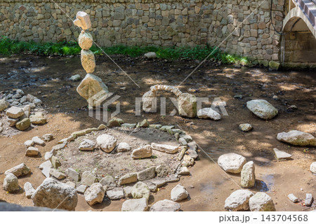 Balancing Stone Sculptures in Kislovodsk Park. Russia Balancing Stone Sculptures in Kislovodsk Park. Russia 143704568