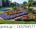 Colorful Flower Garden on Kurortny Boulevard in Kislovodsk. Russia 143704577