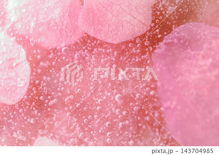Pink Floral Ice Texture with Soft Pastel Bubbles Abstract Background Pink Floral Ice Texture with Soft Pastel Bubbles Abstract Background 143704985
