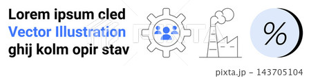 Industry, teamwork, environment, business data, manufacturing, progress analysis. Gear with people, factory emitting smoke percentage symbol. Industry and teamwork concepts Industry, teamwork, environment, business data, manufacturing, progress analysis. Gear with people, factory emitting smoke percentage symbol. Industry and teamwork concepts 143705104