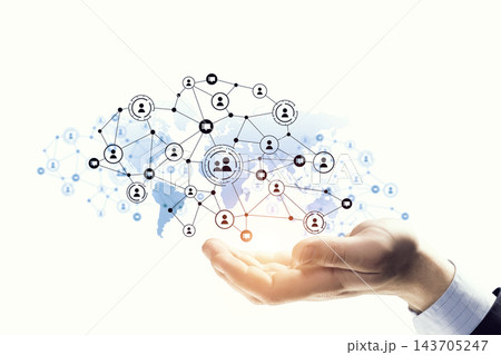 Global Business Network and Digital Communication Concept Global Business Network and Digital Communication Concept 143705247