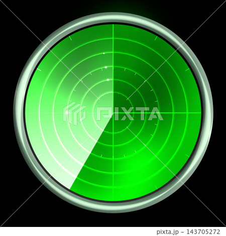 Green Radar Screen with Futuristic Digital Scanning Interface Green Radar Screen with Futuristic Digital Scanning Interface 143705272
