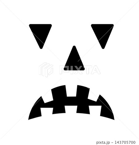 Halloween Pumpkin Face isolated on white. Scary Jack o Lantern. Vector template for Halloween party decorations. 143705700