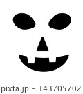 Halloween Pumpkin Face isolated on white. Smiling Jack o Lantern. Vector template for Halloween party decorations. 143705702