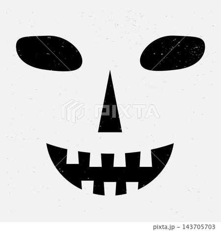 Halloween Pumpkin Face isolated on white. Spooky Jack o Lantern. Vector template for Halloween party decorations. 143705703