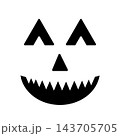 Halloween Pumpkin Face isolated on white. Funny Jack o Lantern. Vector template for Halloween party decorations. 143705705