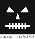Halloween Pumpkin Face on black background. Spooky Jack o Lantern. Vector template for Halloween party decorations. 143705706