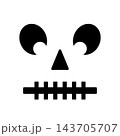 Halloween Pumpkin Face isolated on white. Creepy Jack o Lantern. Vector template for Halloween party decorations. 143705707