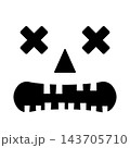 Halloween Pumpkin Face isolated on white. Scary Jack o Lantern. Vector template for Halloween party banner, poster, invitations, etc. 143705710