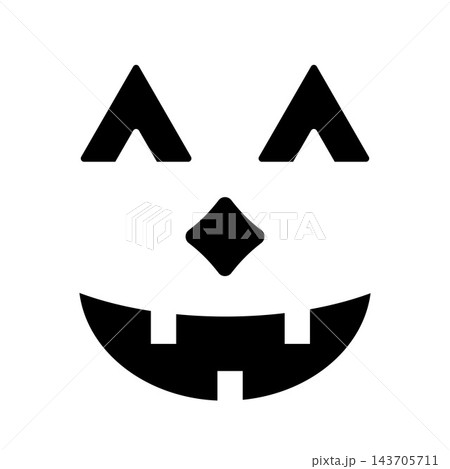Halloween Pumpkin Face isolated on white. Laughing Jack o Lantern. Vector template for Halloween party banner, poster, invitations, etc. 143705711