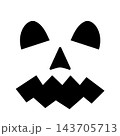 Halloween Pumpkin Face isolated on white. Angry Jack o Lantern. Vector template for Halloween party banner, poster, invitation, shirt design, etc. 143705713