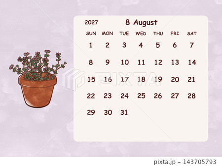 2027年8月のカレンダー 日曜日始まり 2027年8月のカレンダー 日曜日始まり 143705793