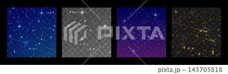 Starry night transparent. Magical cosmic nebula and milky way with Starry overlay. Set of gradient sky backgrounds. Bright stars and sparkle effect with meteor flare. Square Vector illustrations Starry night transparent. Magical cosmic nebula and milky way with Starry overlay. Set of gradient sky backgrounds. Bright stars and sparkle effect with meteor flare. Square Vector illustrations 143705818