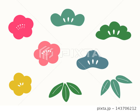 松竹梅セットのイラスト素材 松竹梅セットのイラスト素材 143706212