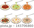 6種のスパゲティセット　フォーク付き 143706860