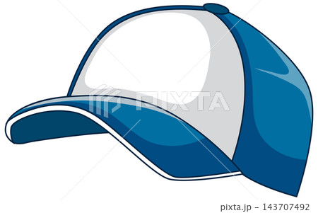 Blue and White Baseball Cap Vector Illustration Isolated on White Background Blue and White Baseball Cap Vector Illustration Isolated on White Background 143707492