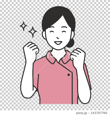 An illustration of a female nurse making a victory pose with both hands and smiling broadly in joy. An illustration of a female nurse making a victory pose with both hands and smiling broadly in joy. 143707760