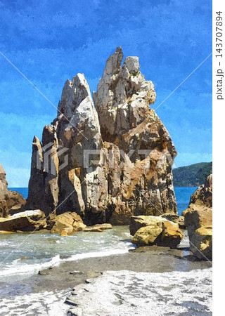 真夏の橋杭岩 143707894