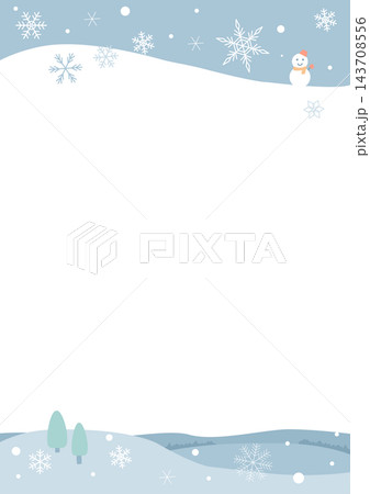 雪景色のフレーム　縦 143708556
