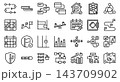 Business Process Management Vector Line Icon Set 143709902