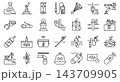Oceanography Marine Exploration Equipment Line Icon Set 143709905