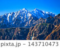 冠雪の北アルプスの鹿島槍ヶ岳 143710473