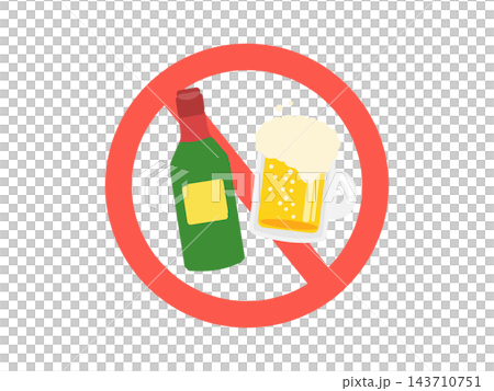 飲酒禁止マーク　イラスト 143710751