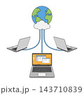 Laptops are connecting to the internet. Global network connection. Vector Illustration EPS 10. 143710839