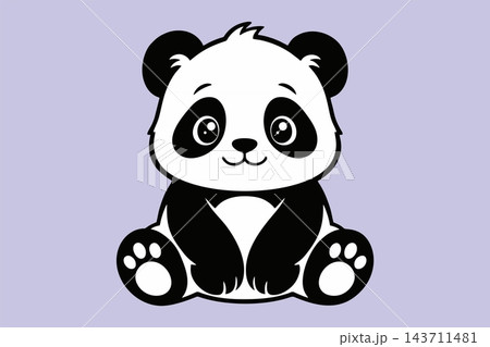 Cute Sitting Baby Panda Bear Vector Illustration Cute Sitting Baby Panda Bear Vector Illustration 143711481
